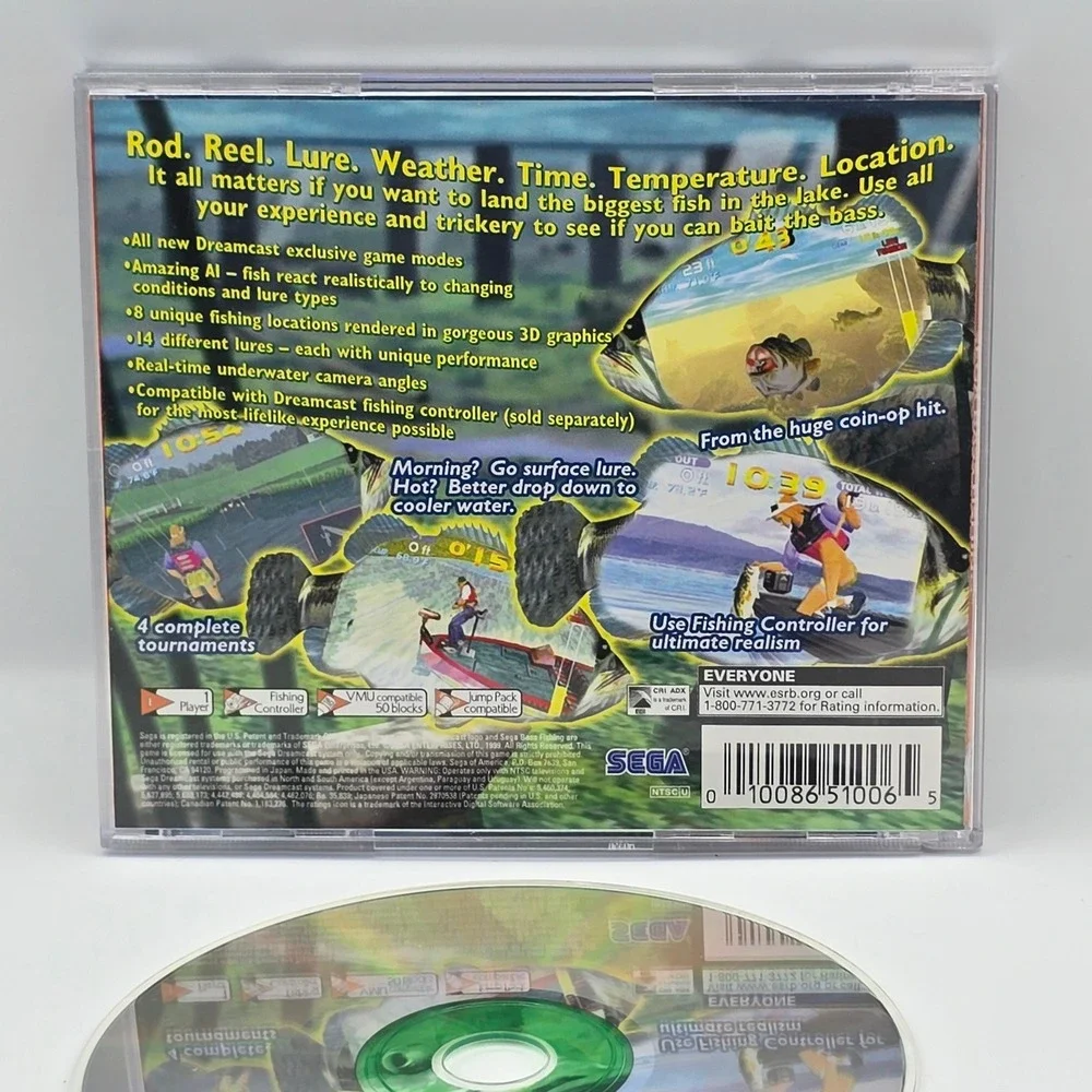 Sega Bass Fishing Sega All Stars Dreamcast Video Game 51006 NTSC-U